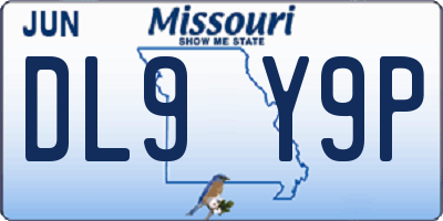 MO license plate DL9Y9P