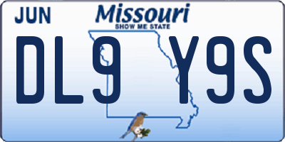 MO license plate DL9Y9S