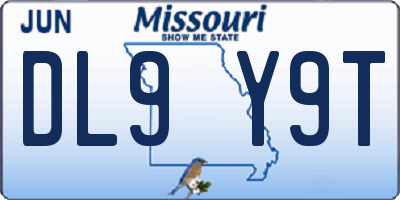 MO license plate DL9Y9T