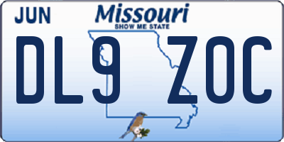 MO license plate DL9Z0C