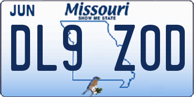 MO license plate DL9Z0D