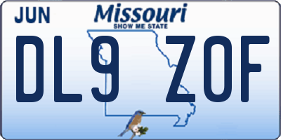 MO license plate DL9Z0F