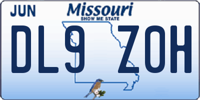 MO license plate DL9Z0H