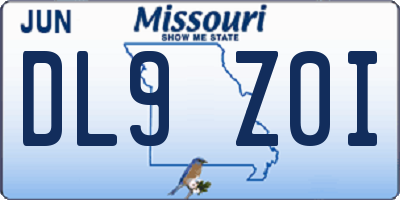 MO license plate DL9Z0I