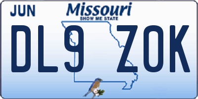 MO license plate DL9Z0K