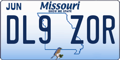 MO license plate DL9Z0R