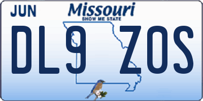 MO license plate DL9Z0S