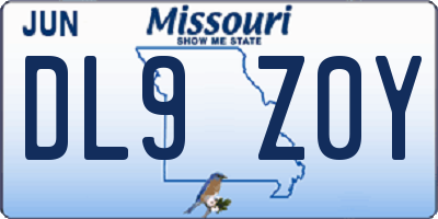 MO license plate DL9Z0Y