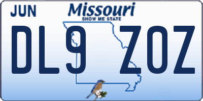MO license plate DL9Z0Z