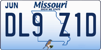 MO license plate DL9Z1D