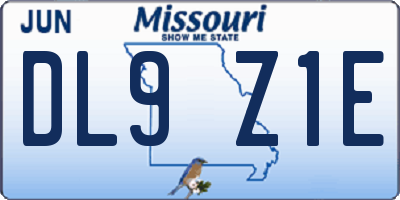 MO license plate DL9Z1E