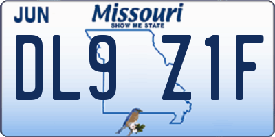 MO license plate DL9Z1F