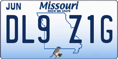 MO license plate DL9Z1G