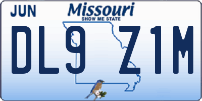 MO license plate DL9Z1M