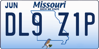 MO license plate DL9Z1P