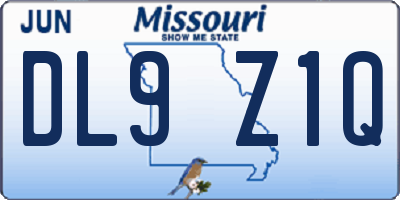 MO license plate DL9Z1Q