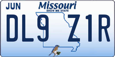 MO license plate DL9Z1R