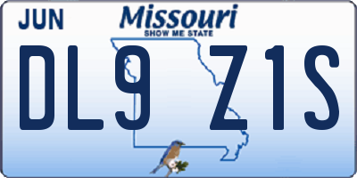 MO license plate DL9Z1S