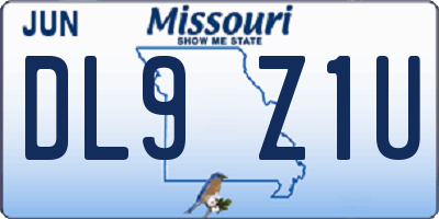 MO license plate DL9Z1U