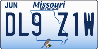MO license plate DL9Z1W