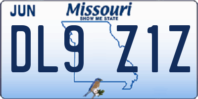 MO license plate DL9Z1Z
