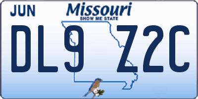 MO license plate DL9Z2C