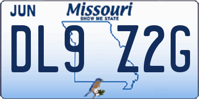 MO license plate DL9Z2G