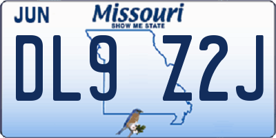 MO license plate DL9Z2J