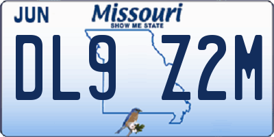 MO license plate DL9Z2M