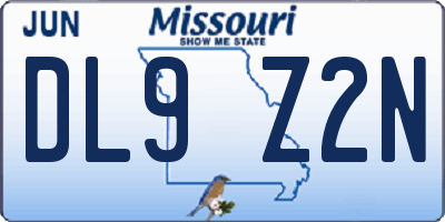 MO license plate DL9Z2N