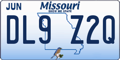 MO license plate DL9Z2Q