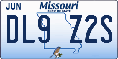 MO license plate DL9Z2S