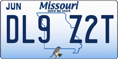 MO license plate DL9Z2T