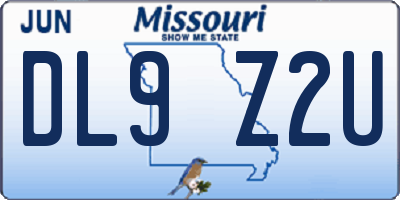MO license plate DL9Z2U