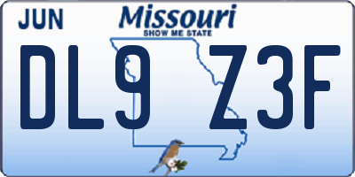 MO license plate DL9Z3F