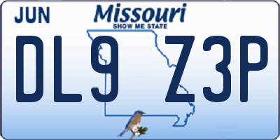 MO license plate DL9Z3P