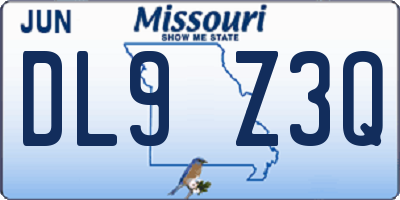 MO license plate DL9Z3Q