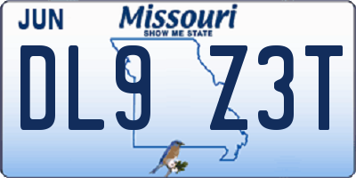 MO license plate DL9Z3T