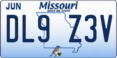 MO license plate DL9Z3V