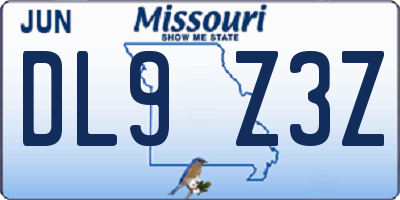 MO license plate DL9Z3Z