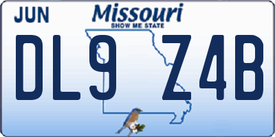 MO license plate DL9Z4B