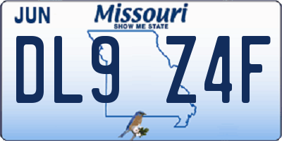 MO license plate DL9Z4F