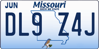 MO license plate DL9Z4J