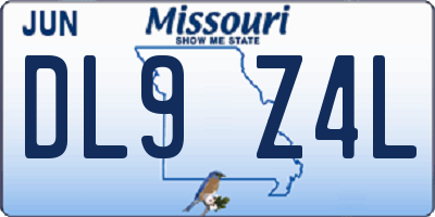 MO license plate DL9Z4L