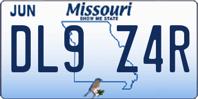 MO license plate DL9Z4R