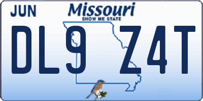 MO license plate DL9Z4T
