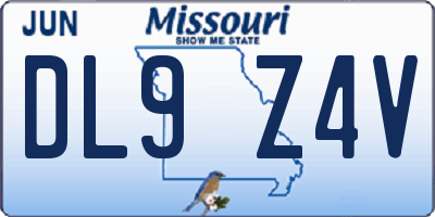 MO license plate DL9Z4V
