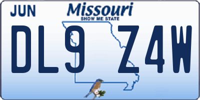 MO license plate DL9Z4W