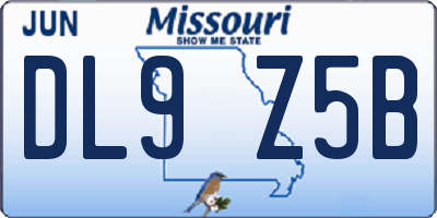 MO license plate DL9Z5B