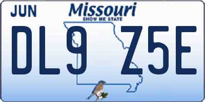 MO license plate DL9Z5E